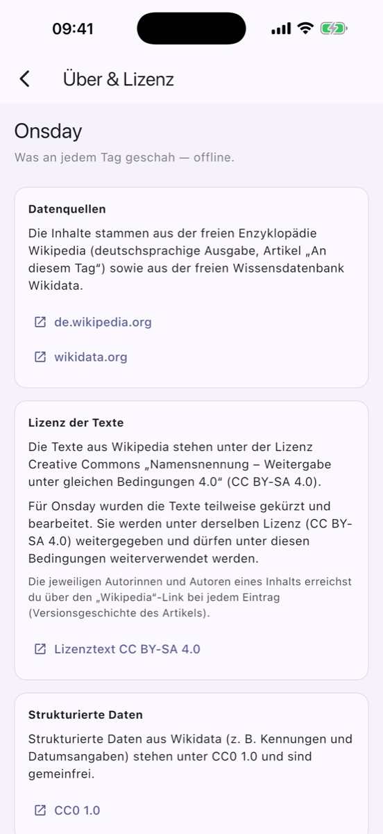 Onsday – Über & Quellen
