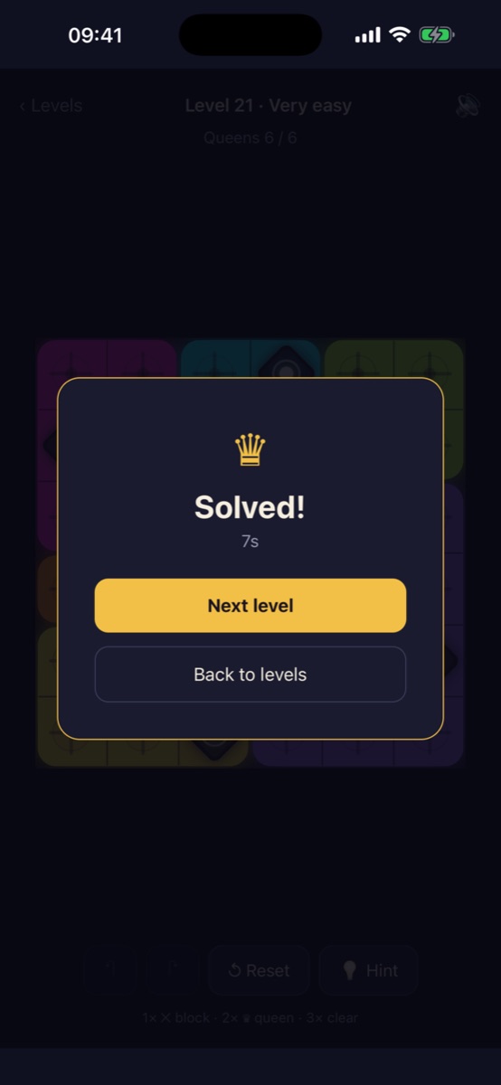 Quing – Gelöstes Level